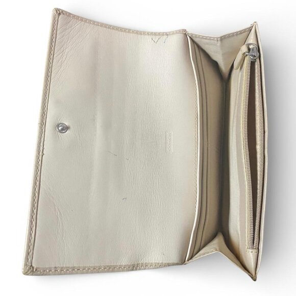 VINTAGE - COACH Beige Leather Wallet Coin Purse Credit Card Holder - Picture 2 of 4